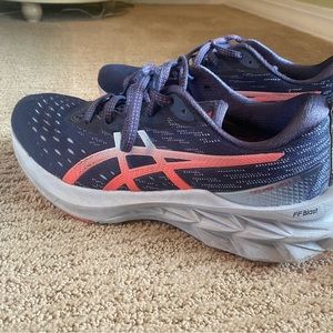Asics Navy and Coral Athletic Shoes